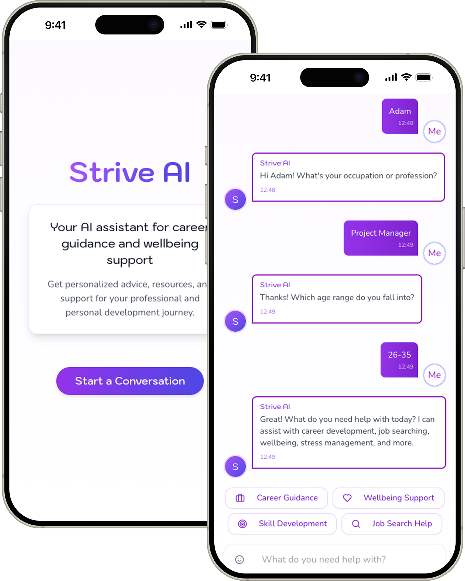 Strive AI Assistant mockup